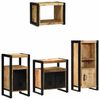 vidaXL Ensemble de mobilier de salle de bain 4 pi&egrave;ces Marron et Noir