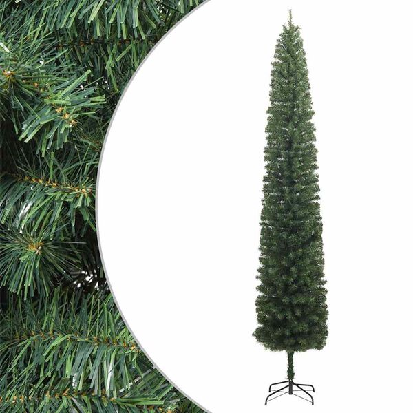 vidaXL Sapin de No&euml;l mince avec support 210 cm PVC
