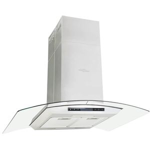 vidaXL Hotte &icirc;lot avec &eacute;cran tactile LCD et capteur 90 cm 756 m&sup3;/h LED