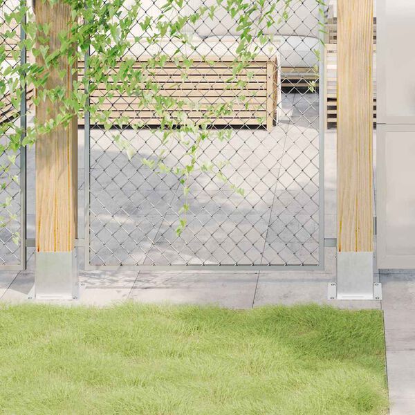 vidaXL Bases de poteau carr&eacute;es 12pcs argent 101x101 mm acier galvanis&eacute;