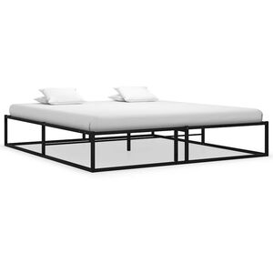 vidaXL Cadre de lit sans matelas noir m&eacute;tal 180x200 cm