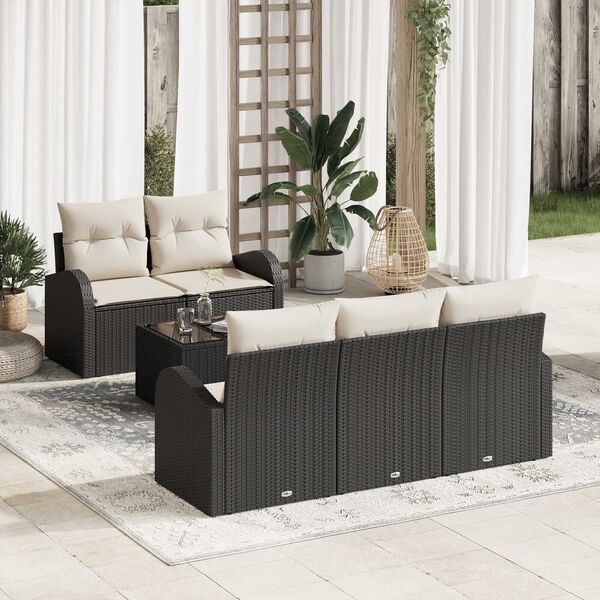 vidaXL Ensemble de canap&eacute; de jardin Noir 55 x 55 x 37 cm polyrotin