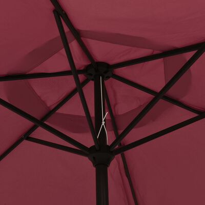 vidaXL Parasol d'extérieur avec mât métallique Bordeaux 300 cm