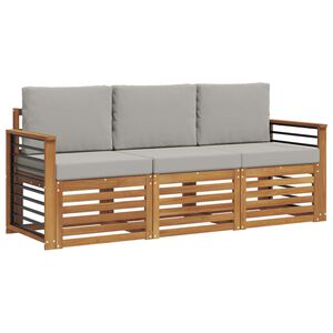vidaXL Ensembles de canap&eacute;s avec coussin 3 pcs Gris Naturel et Clair