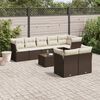 vidaXL Salon de jardin avec coussins 9 pcs marron r&eacute;sine tress&eacute;e