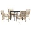 vidaXL Ensemble de salle &agrave; manger pour jardin 5 pc Beige polyrotin