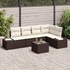 vidaXL Ensemble de canap&eacute; de jardin avec coussin 6 pcs Marron et Cr&egrave;me