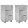 vidaXL Table de chevet 2 pcs Gris b&eacute;ton 33,5 x 34,5 x 60 cm