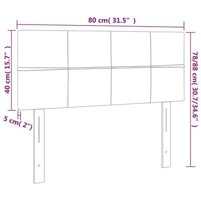 vidaXL Tête de lit à LED Noir 80x5x78/88 cm Tissu