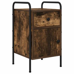 vidaXL Table de chevet Ch&ecirc;ne fum&eacute; 35 x 36,5 x 61 cm Bois d'ing&eacute;nierie