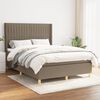 vidaXL Sommier &agrave; lattes de lit avec matelas Taupe 140x190 cm Tissu