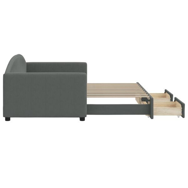 vidaXL Lit de jour avec gigogne et tiroirs sans matelas 90x190 cm