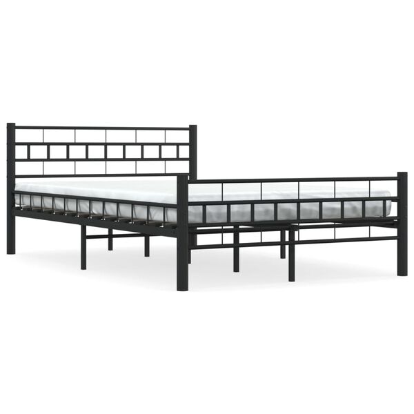 vidaXL Cadre de lit sans matelas noir acier 140x200 cm