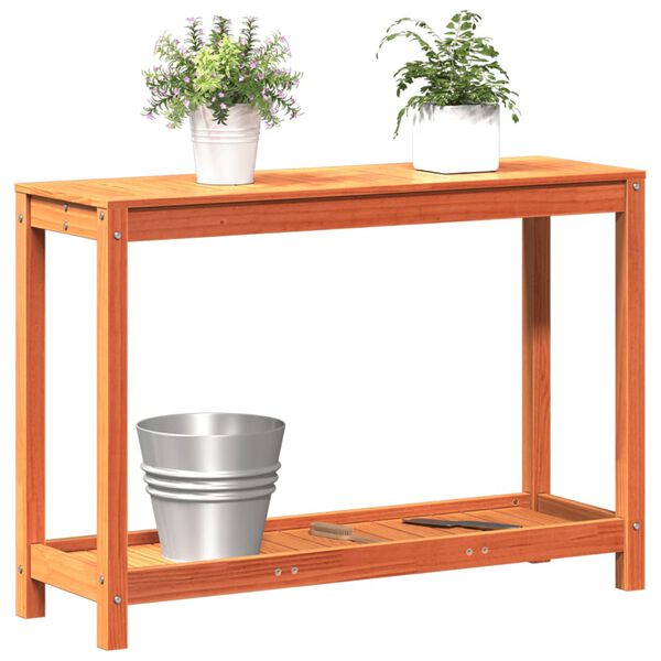 vidaXL Table de rempotage avec &eacute;tag&egrave;re cire marron bois massif de pin