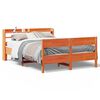 vidaXL Cadre de lit sans matelas cire marron 135x190cm bois pin massif
