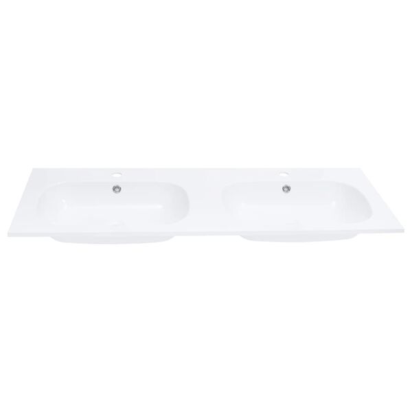 vidaXL Lavabo double encastr&eacute; 1205x460x145 mm SMC Blanc