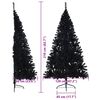 vidaXL Sapin de No&euml;l artificiel pr&eacute;-&eacute;clair&eacute; Noir 210 cm PVC