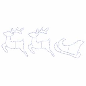 vidaXL D&eacute;coration de No&euml;l avec renne et tra&icirc;neau LOVIISA 180 LED