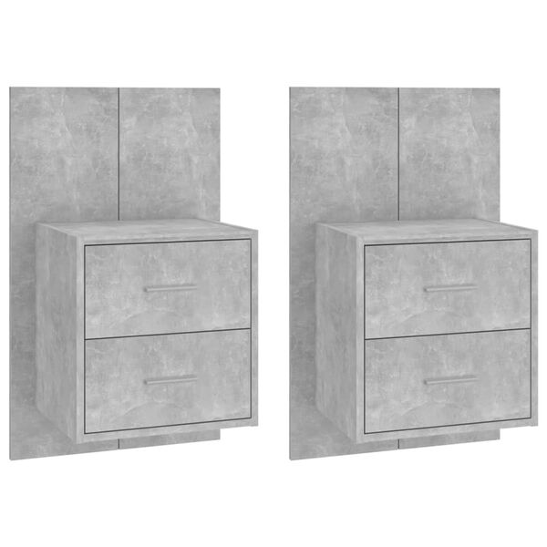 vidaXL Tables de chevet murales 2 pcs Gris béton