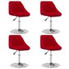 vidaXL Chaises &agrave; manger pivotantes lot de 4 Rouge bordeaux Velours