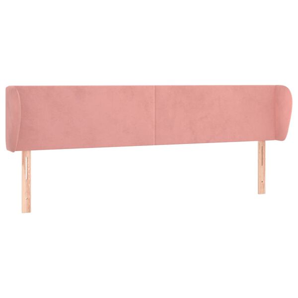 vidaXL T&ecirc;te de lit avec oreilles Rose 163x23x78/88 cm Velours