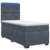 vidaXL Lit boxspring avec matelas Gris fonc&eacute; 90 x 190 cm Velours