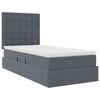 vidaXL Lit avec rangement et matelas Gris fonc&eacute; 90 x 190 cm Velours