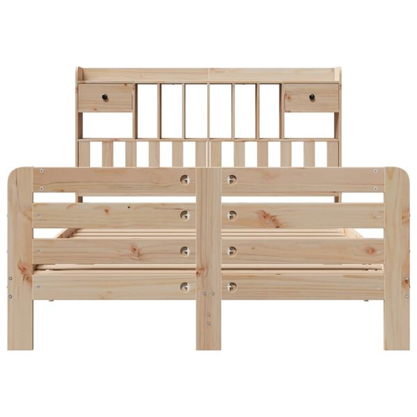 vidaXL Lit biblioth&egrave;que sans matelas 160x200 cm bois massif de pin