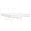 vidaXL Cadre de lit métal sans matelas et pied de lit blanc 135x190 cm
