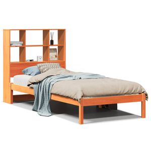 vidaXL Lit biblioth&egrave;que sans matelas cire marron 100x200 cm pin massif