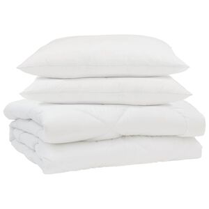 vidaXL Duvet d'&eacute;t&eacute; simple avec oreiller 3 pcs Blanc Microfibre