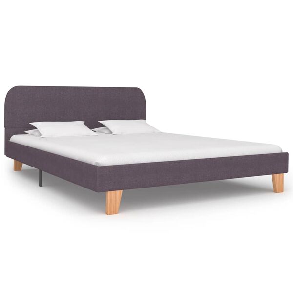 vidaXL Cadre de lit sans matelas taupe tissu 135x190 cm