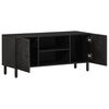 vidaXL Meuble TV noir 105x33x46 cm bois massif de manguier