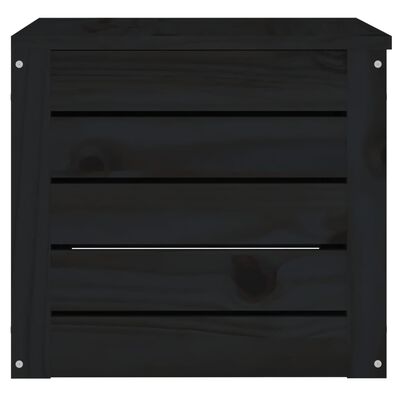 vidaXL Boîte de rangement Noir 59,5x36,5x33 cm Bois massif de pin