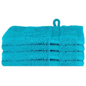 vidaXL Serviette Invit&eacute; SOLUND 4 pc Turquoise 15 x 21 cm 550 gsm