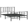 vidaXL Cadre de lit m&eacute;tal sans matelas avec pied de lit noir 135x190cm