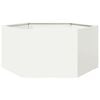 vidaXL Jardini&egrave;re blanc hexagone 104x90x45 cm acier