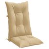 vidaXL Coussins de chaise &agrave; dossier haut lot de 2 beige m&eacute;lang&eacute; tissu