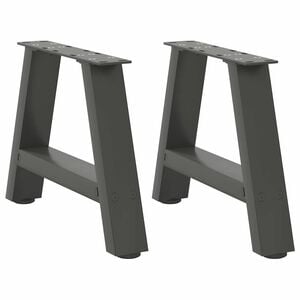 vidaXL Pieds de table basse en forme de A 2 pi&egrave;ces Anthracite 30 x (30-31) cm Acier