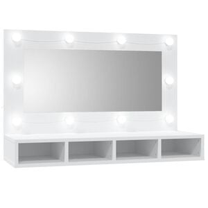 vidaXL Armoire &agrave; miroir avec LED blanc 90x31,5x62 cm