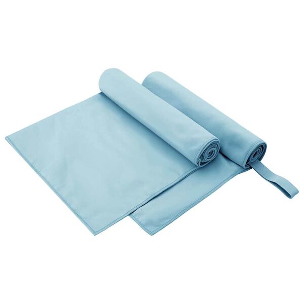 vidaXL Serviettes de sport 2 pcs Bleu 100 x 50 cm