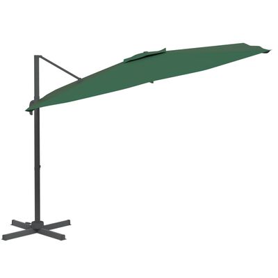 vidaXL Parasol de jardin en porte-à-faux avec mât en aluminium vert