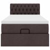 vidaXL Cadre de lit ottoman avec matelas marron fonc&eacute; 80x200 cm tissu