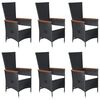 vidaXL Ensemble &agrave; manger de jardin 7 pcs Noir