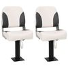 vidaXL Si&egrave;ge de bateau pliable lot de 2 dossier bas