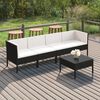 vidaXL Salon de jardin 5 pcs avec coussins r&eacute;sine tress&eacute;e noir