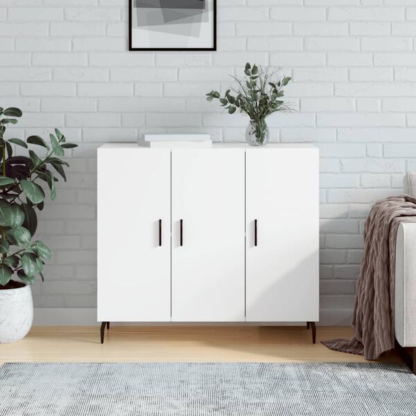 vidaXL Buffet blanc 90x34x80 cm bois d'ing&eacute;nierie