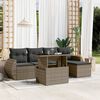 vidaXL Salon de jardin 6 pcs avec coussins gris r&eacute;sine tress&eacute;e