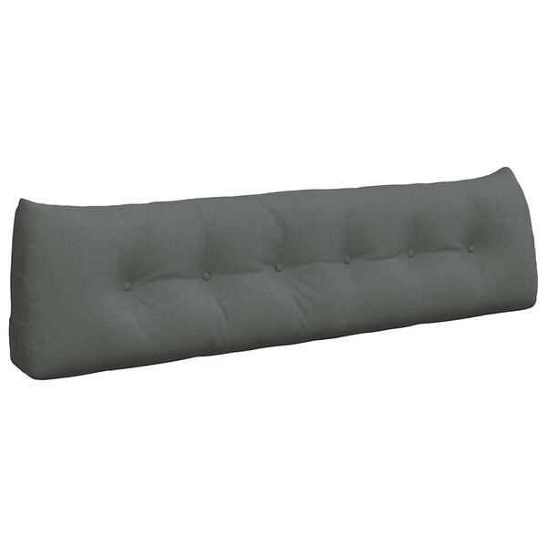 vidaXL Coussin de Dos Gris fonc&eacute; 180 x 24 x 50 cm tissu