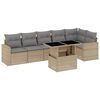 vidaXL Salon de jardin avec coussins 7 pcs beige r&eacute;sine tress&eacute;e